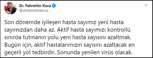 Sağlık Bakanı Koca: 'İyileşen Hasta Sayımız Yeni Hasta Sayımızdan Az'