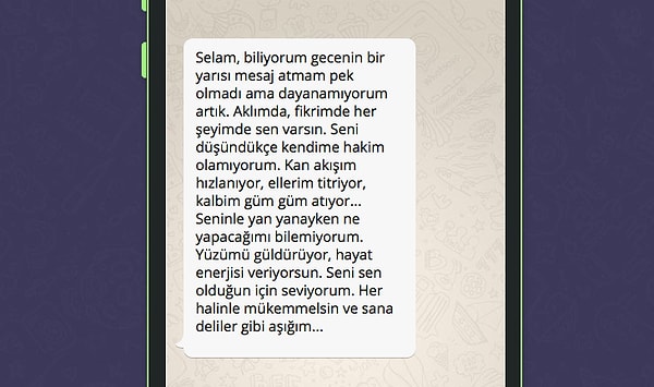 İşte WhatsApp'tan platonik aşkının atacağı mesaj;