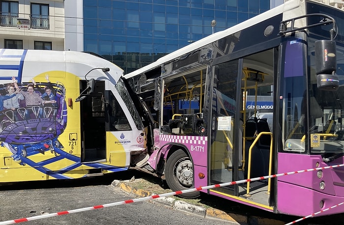 İstanbul'da Tramvay, Halk Otobüsüne Çarptı: Kabataş-Bağcılar T1 Hattında Seferler Geçici Olarak Durduruldu