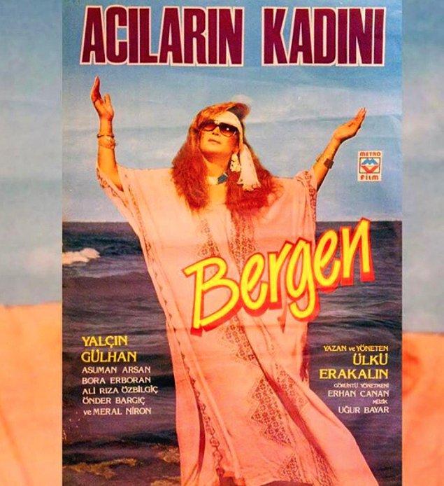 4. Arabesk müziğin yaslı prensesi Bergen, 1989 tarafından bir erkek tarafından katledildi. Hayattayken çektiği tek filmin afişi de bu.