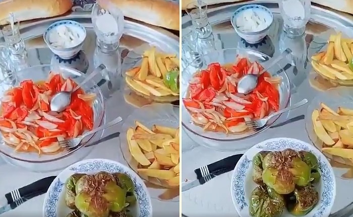 3 Domates 5 Biberli Sofrasına Gelen 'Olan Var Olmayan Var' Yorumuna Sinirlenen Adamın Yaptığı Efsane Atar