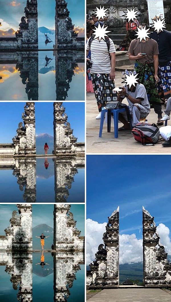 31. «Вода» в популярном месте в Instagram на Бали на самом деле является оптической иллюзией. Это кусок стекла под телефоном