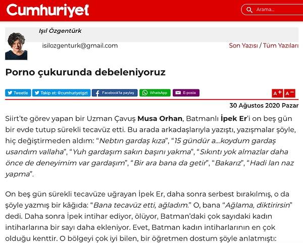 Tüm bunlara dair bir yazı yazan Cumhuriyet gazetesi yazarı Işıl Özgentürk, bir köşe yazısında ülkemizin bir bataklığa dönüştüğünü anlattı.