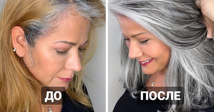 Калифорнийский парикмахер не прячет седину клиенток, а делает это фишкой