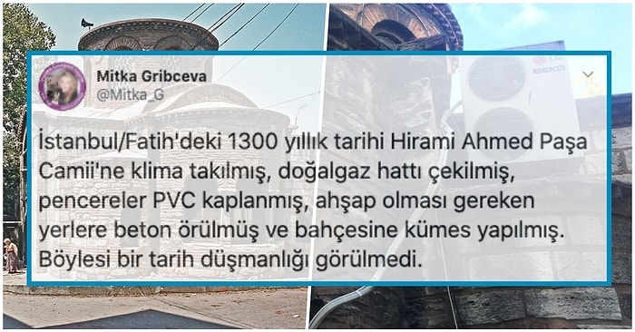 Galata Kulesi Faciasından Sonra İçine Klima Takılıp Bahçesi Kümes Yapılan Tarihi Hirâmi Paşa Camii'nin Son Haline Gelen Haklı Tepkiler