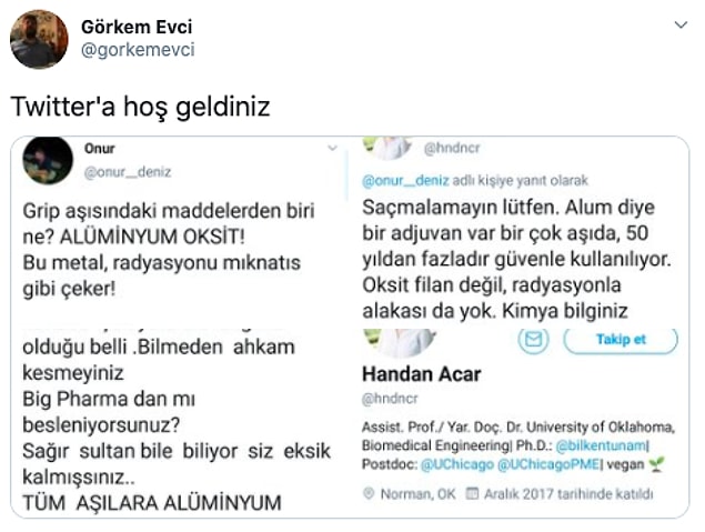 Twitter adeta bir her alanda uzmanlar platformuna dönüştüğü için bunlara artık şaşırmaz olduk. Nitekim 'görkemevci'nin bu paylaşımı bizi zerre şaşırtmadı!