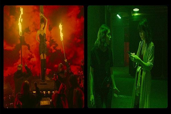 Lux Æterna’da iki aktris, Béatrice Dalle ve Charlotte Gainsbourg, bir film setinde cadılar hakkında hikâyeler anlatıyor, ama Lux Æterna sadece bundan ibaret değil.