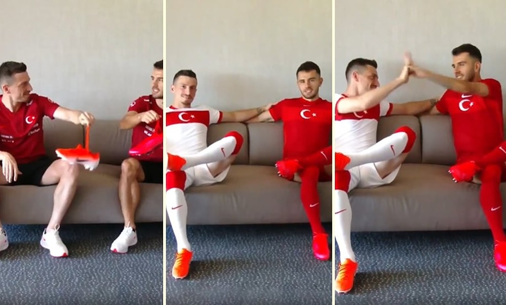 Mert Hakan Yandaş ile Emre Kılınç'tan Son Dönemin Popüler TikTok Akımı ile A Milli Forma Tanıtımı