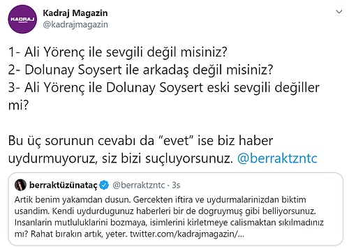 Yakın Arkadaşının Eski Sevgilisiyle İlişki Yaşadığı Yönündeki İddialara Dayanamayan Berrak Tüzünataç Sonunda Veryansın Etti