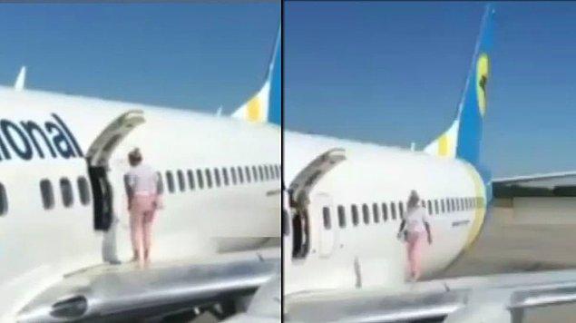 Ukrayna’nın başkenti Kiev’de bulunan Boryspil Uluslararası Havaalanı’nda dün kalkış için hazırlanan uçakta yaşanan ilginç olay akıllara durgunluk verdi.