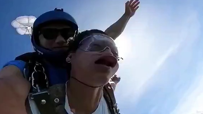 Paraşütle Atlama Sırasında Baygınlık Geçiren Adamın Çığlık Çığlığa Kaldığı Anlar