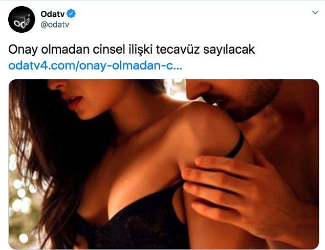 Geçtiğimiz gün Oda Tv "Onay olmadan cinsel ilişki tecavüz sayılacak" başlıklı bir haberi Twitter hesabından paylaştı. Bu haber, Danimarka'daki yürürlüğe girecek yeni bir yasadan bahsediyordu.