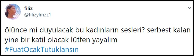 Genç kadının paylaşımlarının ardından #FuatOcakTutuklansın etiketi sosyal medyada gündem oldu. 👇