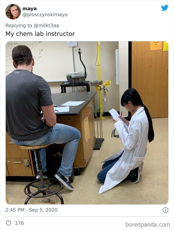 14. "Kimya laboratuvarı eğitmenim"