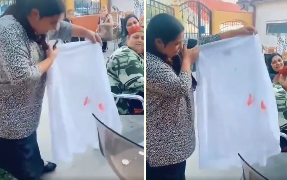 Gelinin Bakire Olduğunu Kanıtlamak İçin 'Gerdek Sonrası Kanlı Kıyafeti' Dosta Düşmana Gösteren Kadın