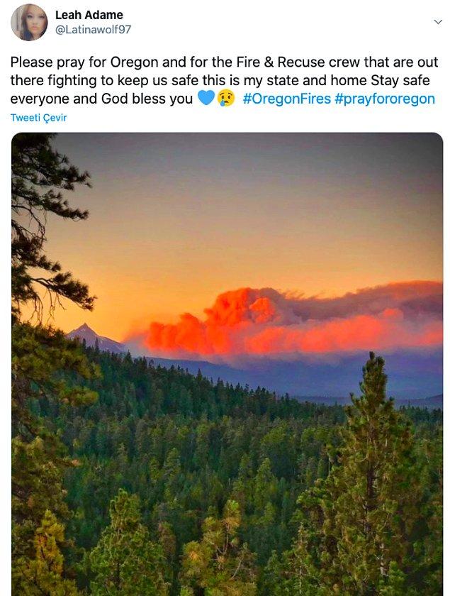 21. "Lütfen Oregon'daki bizi güvende tutmak için savaşan Yangın&Kurtarma ekibine dua edin."