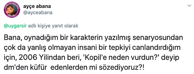 Oyuncu Ayçe Abana da bu konudaki düşüncesini şu şekilde dile getirdi. 👇
