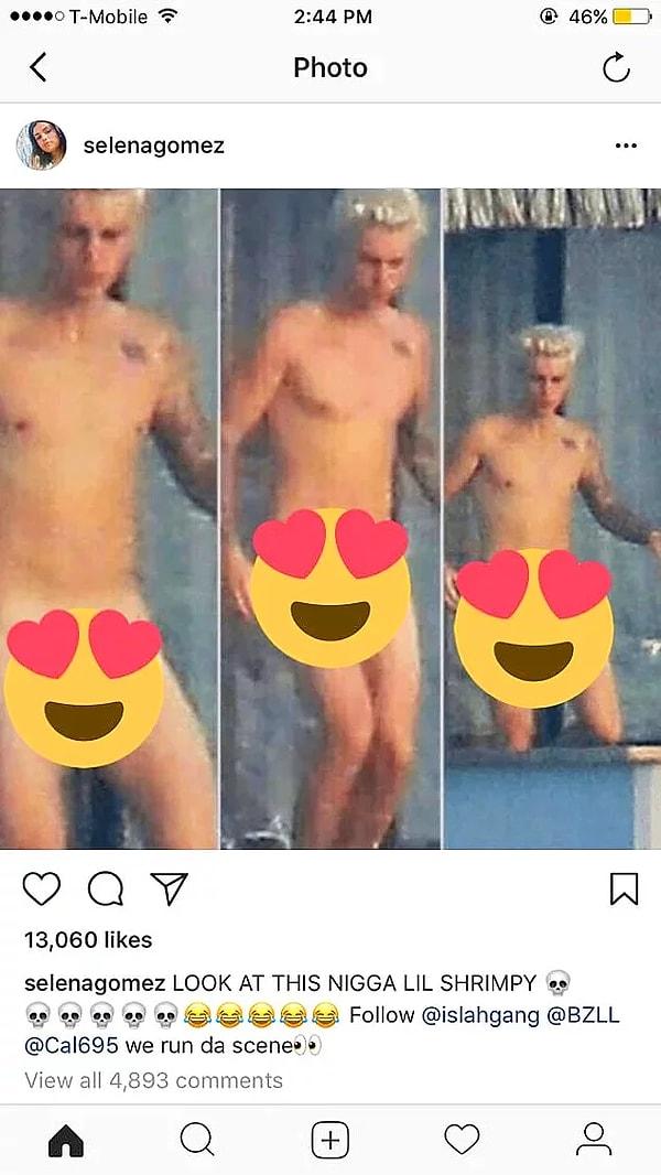 Justin Bieber'ın Selena Gomezle dolu dizgin bir aşk yaşadığı 2017 yılında internete çıplak fotoğrafları sızdırılmıştı.