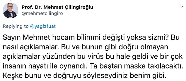 'Mehmet hocam bilim mi değişti yoksa siz mi?'