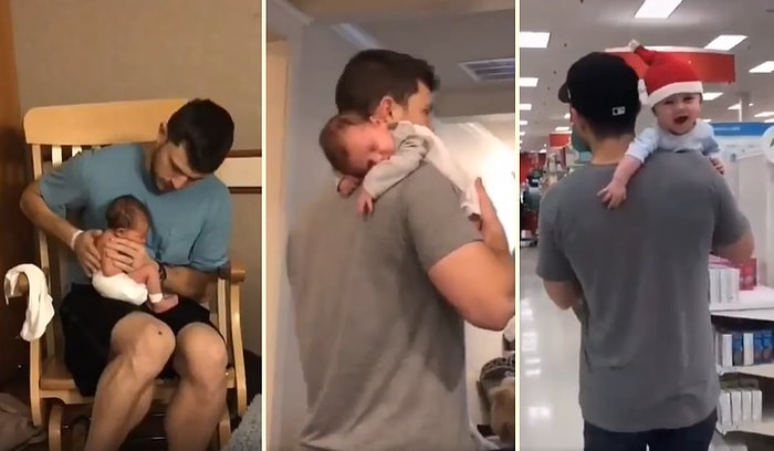 Çocuğuyla İlgilenen Babanın 'Allah'ım Nasip Et' Dedirten Görüntüleri