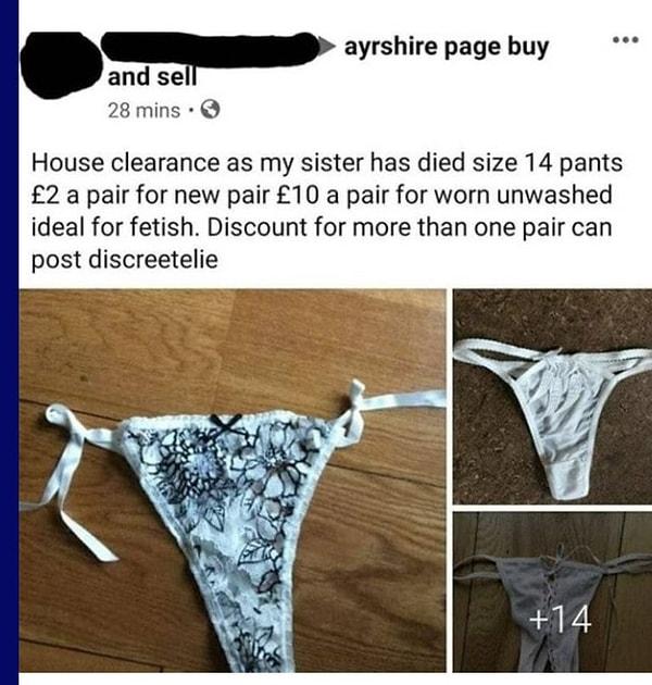 10. Ölen kız kardeşinin çamaşırlarını satmaya karar vermiş. Hem de kullanılmış olanları fetiş için daha yüksek fiyattan satıyor...