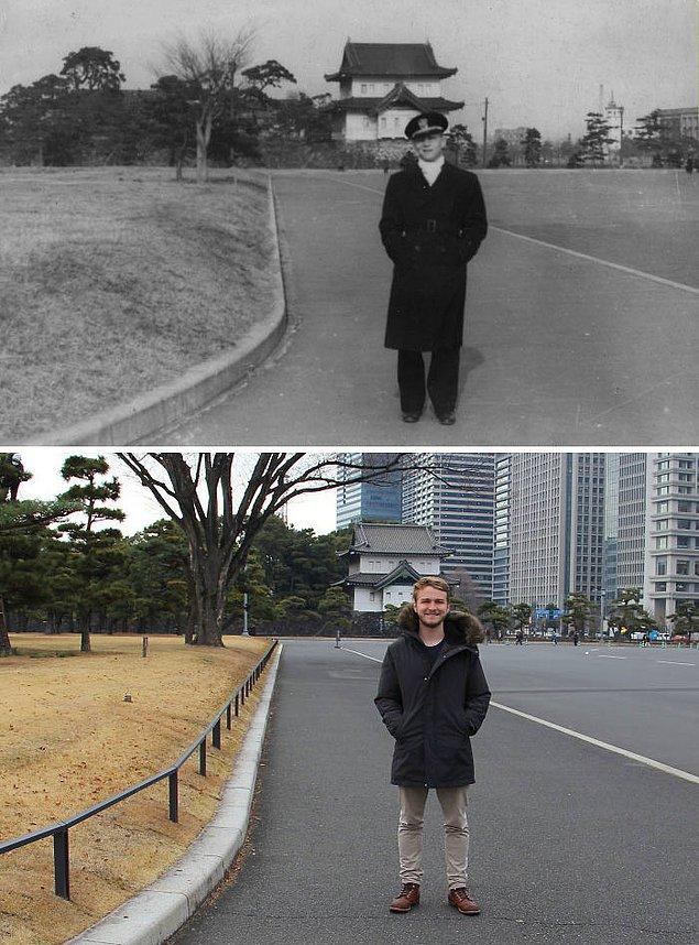 1. "73 yıl önce Tokyo'da olan büyükbabam ve 73 yıl sonra Tokyo'da aynı yerde olan ben"