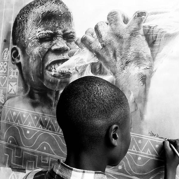 14. O zamanlar 11 yaşında olan Nijeryalı sanatçı Waris Olamilekan.