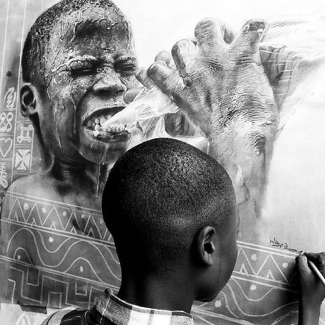 14. O zamanlar 11 yaşında olan Nijeryalı sanatçı Waris Olamilekan.