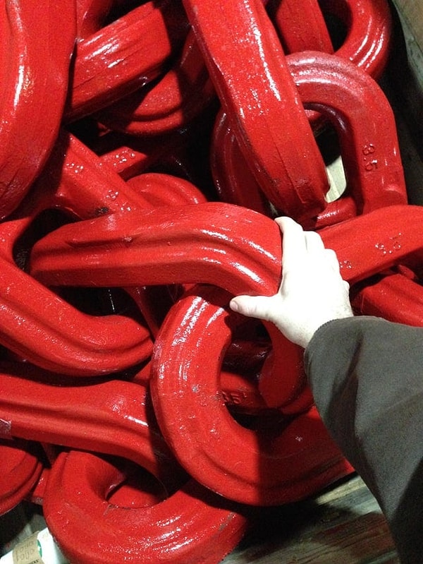 16. Размеры цепи, которую используют на грузовом судне