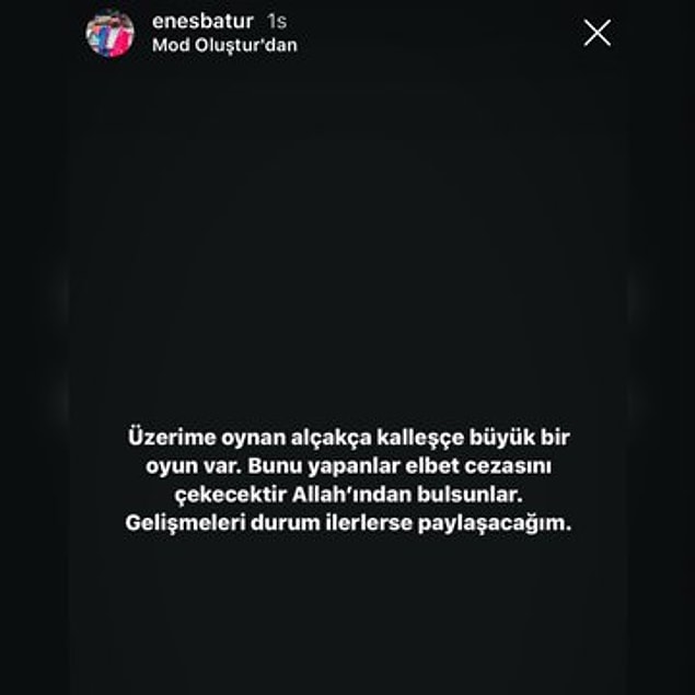 Tüm bu olay sosyal medyada yayılınca, Enes Batur önce böyle,