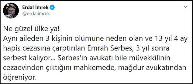 📌 Emrah Serbes'in tahliyesine sosyal medyanın tepkisi