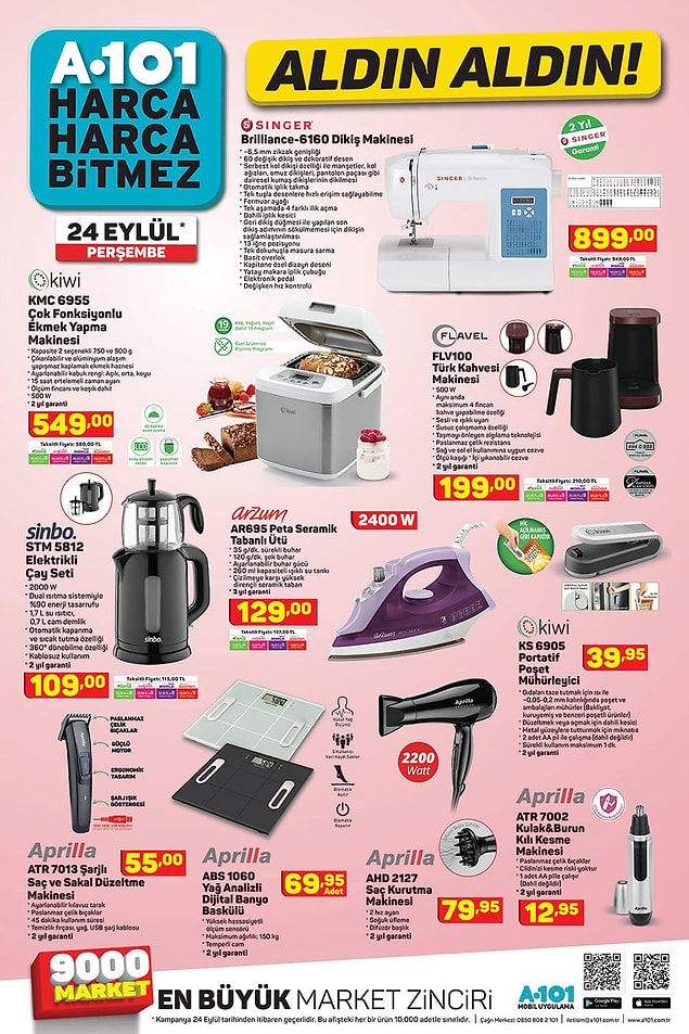 Küçük ev aletlerinde de indirimler var.