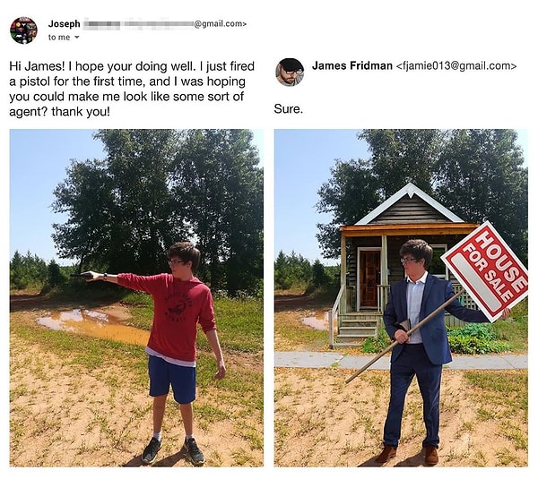 3. «Я первый раз пострелял из пистолета, надеюсь, ты можешь сделать из меня что-то вроде агента?»