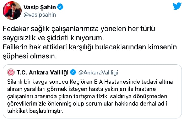 Ankara Valisi'nden de açıklama geldi