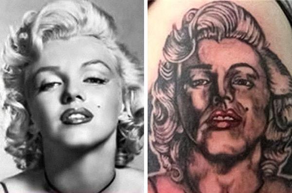 2. Marilyn'i erkek gibi gösteren dövme sanatçısını tebrik ediyoruz.