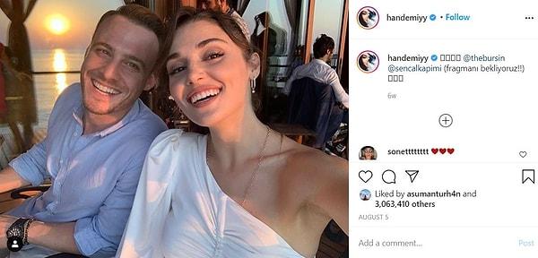 Bunun üstüne iki başrol selfie atınca, tüm gözler onlara çevrildi. Fahriye Evcen ve Burak Özçivit'in düğün fotoğrafından bile çok like aldılar. Hatta galiba Instagram Türkiye'nin en fazla like'ını...