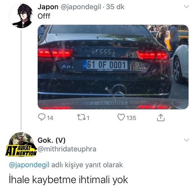 15. Araçtan da belli zaten, plakaya gerek yoktu. :)