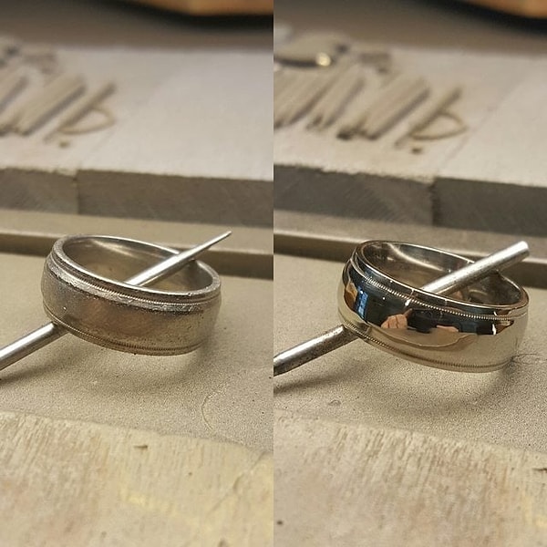 1. Это платиновое кольцо не чистили более 20 лет