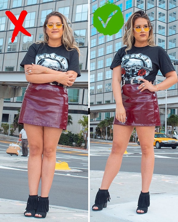 Закрытая поза не лучший выбор для фото