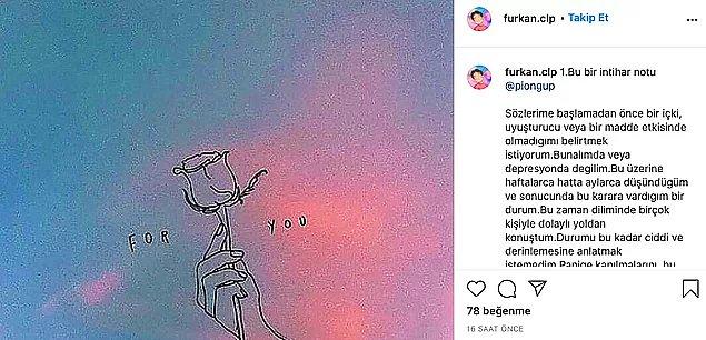Kocaeli'nin Darıca ilçesinde yaşayan 18 yaşındaki Furkan Celep, sosyal medya hesabından intihar edeceğini belirten bir gönderi paylaştıktan sonra kayalıklardan atlayarak yaşamına son verdi.