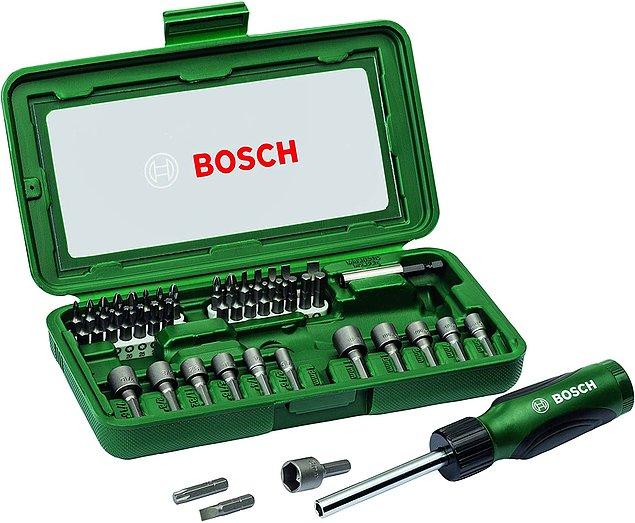 12. Bosch marka 46 parça vidalama seti her eve lazım. Herkes de bu şekilde düşünüp almış ki ürün zirveye yerleşmiş.