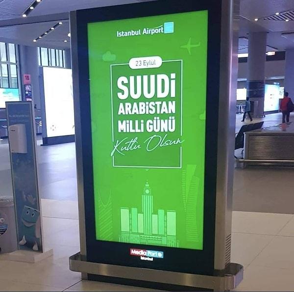 Havalimanında tepki çeken billboard 👇