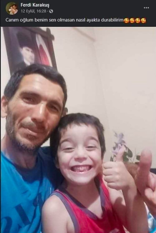 Fotoğraftaki Ferdi ile Esra'nın oğulları. Esra, Cengiz ile kaçarken büyük çocuğunu komşusuna bırakmıştı.