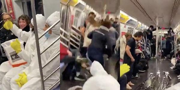 13. "Instagram komedyenleri koruyucu giysiler giyip maske takıp ellerindeki kovayla metrodaki insanları korkutup şaka yapmaya çalıştılar..."