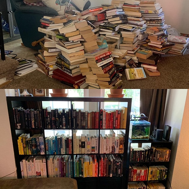 25. "Bu kitap yığını artık bir kitaplığa sahip."