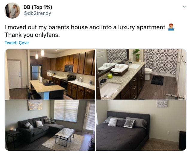 3. "Ailemin evinden ayrılıp lüks bir apartmana taşındım. Teşekkürler onlyfans."
