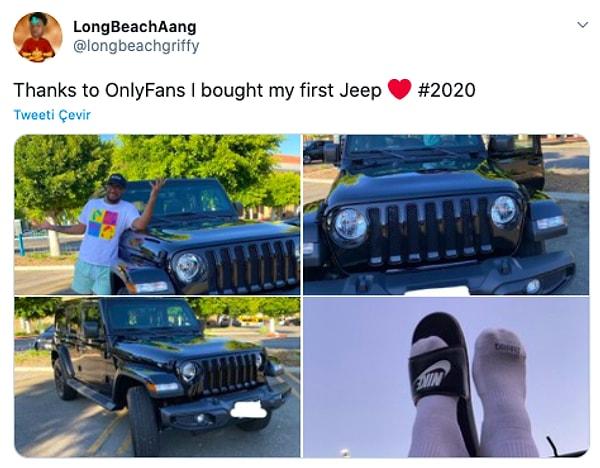 9. "Only Fans sayesinde ilk Jeep'imi aldım."