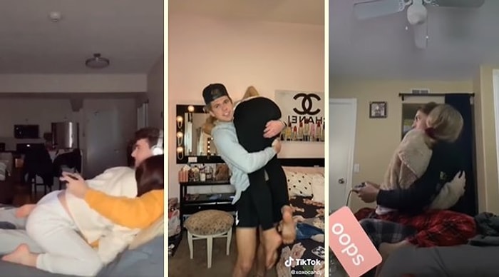 Oyun Oynayan Erkeklerin Kucaklarına Oturan Kadınlardan 'Boyfriend Challenge' Akımı