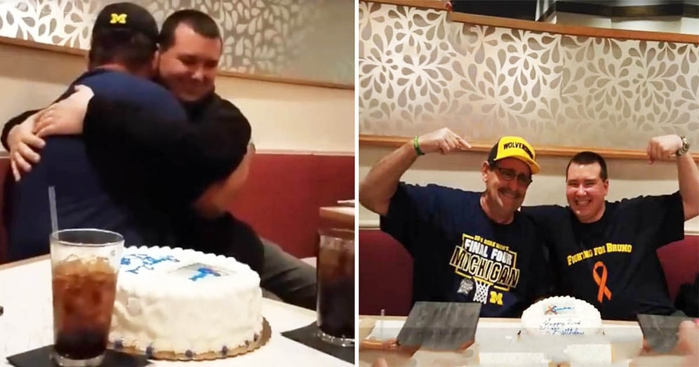 2 Yıl Önce Kök Hücre Bağışı Sayesinde Hayatta Kalan Adam, Hayatını Kurtaran Kişi ile Doğum Gününde Sürpriz Bir Şekilde Bir Araya Geldi