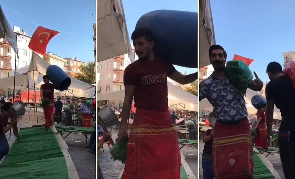 İnşaat İşçilerinin Victoria's Secret'ı Aratmayan Defile Görüntülerinden Sonra Şimdi de Pazarcılardan Müthiş Bir Defile Görüntüsü Geldi